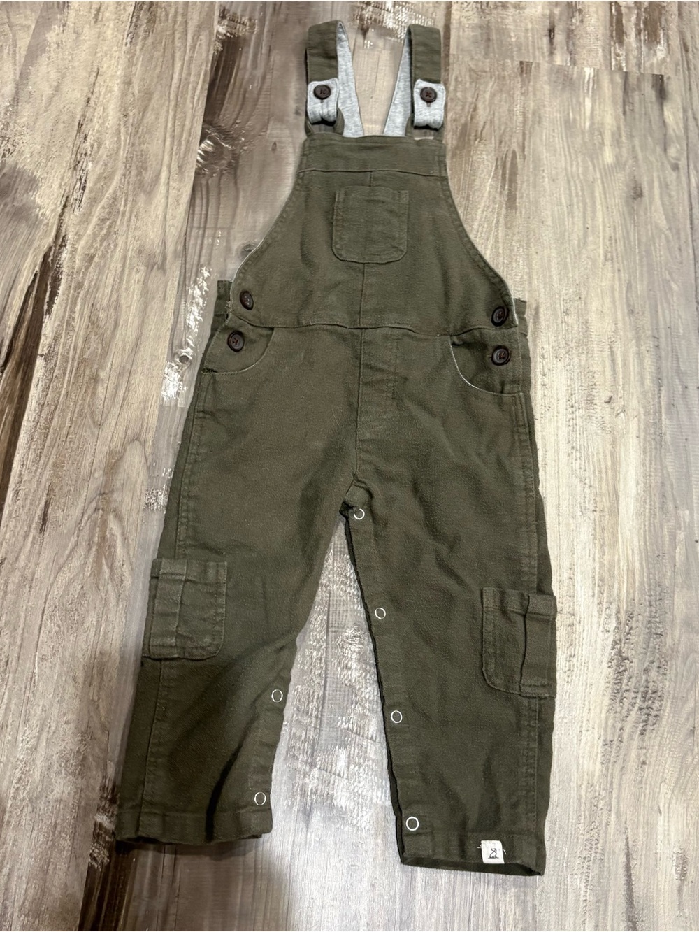 Bash Cargo Overalls - Olive Green by Me & Henry 18/24 months Unisex